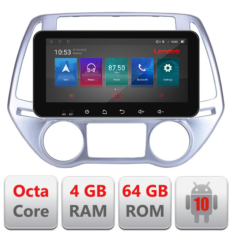 29733.jpg Navigatie dedicata Hyundai I20 2011-2014 manual si automat Android radio gps internet Lenovo Octa Core 4+64 LTE ecran de 10.33' wide Kit-i20-2012+EDT-E511-pro - imagine 1