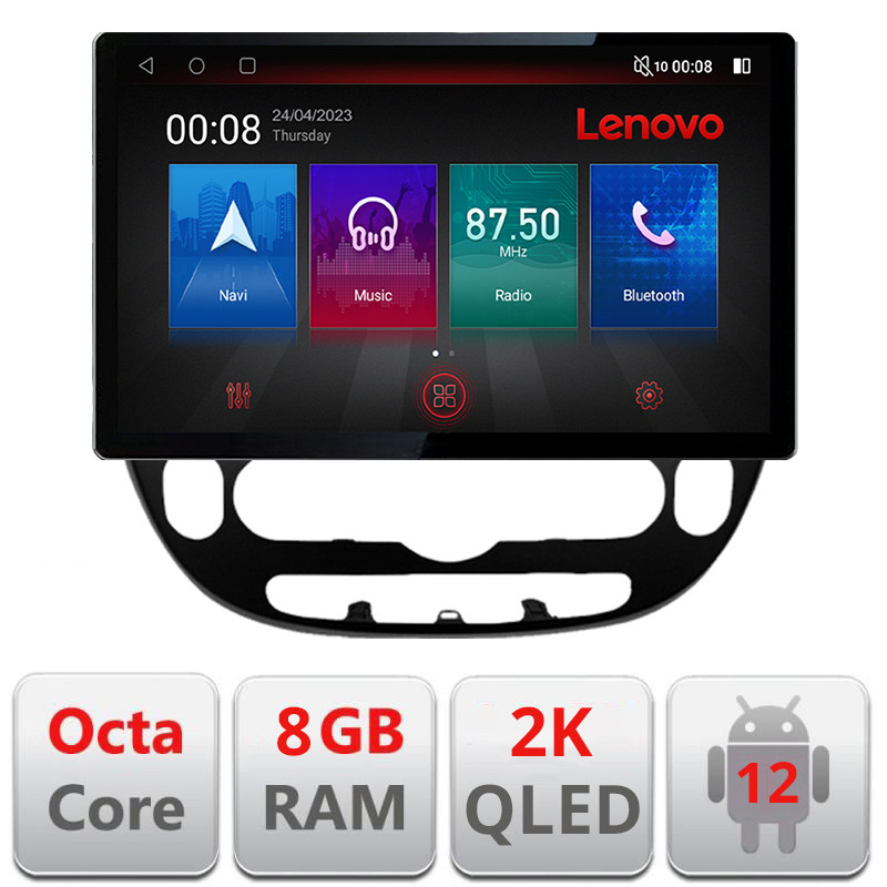 29875.jpg Navigatie dedicata Lenovo Kia Soul 2014-2019, Ecran 2K QLED 13",Octacore,8Gb RAM,128Gb Hdd,4G,360,DSP,Carplay,Bluetooth - imagine 1