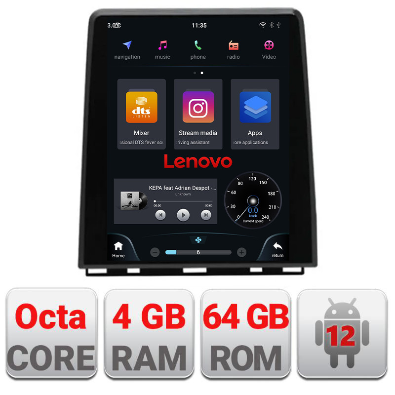 29893.jpg Navigatie dedicata Lenovo tip Tesla Renault Clio 5,Qled 9.7",Octacore,4Gb RAM,64Gb Hdd,4G,DSP,Carplay,Bluetooth - imagine 1