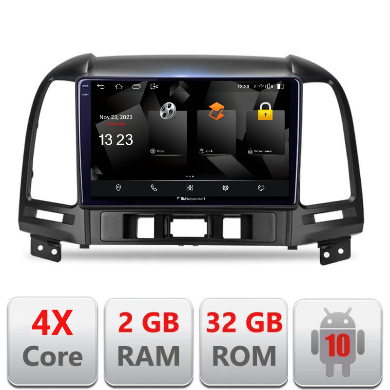 31313.jpg Navigatie dedicata Nakamichi Hyundai Santa Fe 5230-008 Android Ecran 720P Quad Core 2+32 carplay android auto - imagine 1
