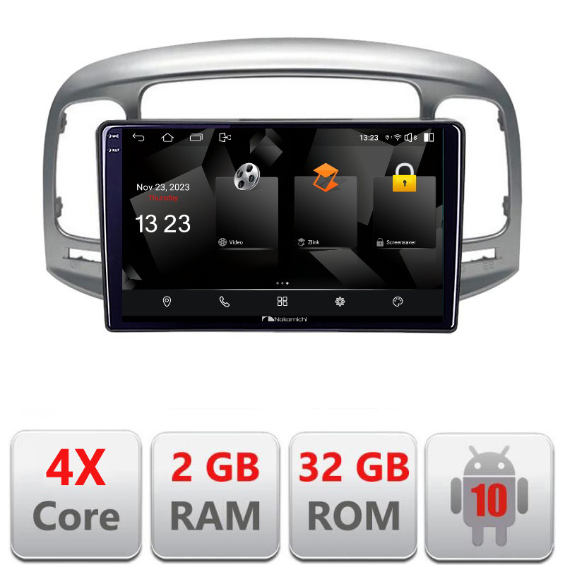 31563.jpg Navigatie dedicata Nakamichi Hyundai Accent 2006-2012 5230-ACCENT Android Ecran 720P Quad Core 2+32 carplay android auto - imagine 1