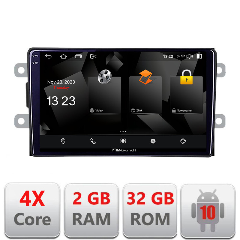 31633.jpg Navigatie dedicata Nakamichi Dacia dupa 2012 5230-Dacia Android Ecran 720P Quad Core 2+32 carplay android auto - imagine 1