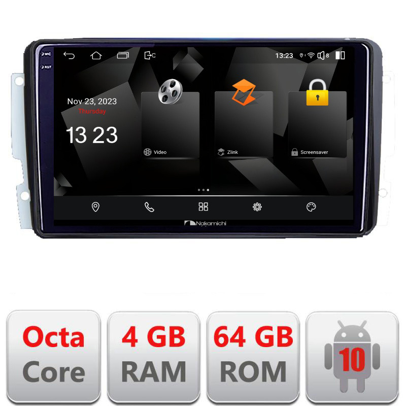 32219.jpg Navigatie dedicata Nakamichi Mercedes C 2001-2004 CLK G 2004-2006 5510-171 Android Octa Core 720p 4+64 DSP 360 camera carplay android auto - imagine 1
