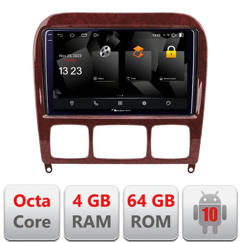 32241.jpg Navigatie dedicata Nakamichi Mercedes Clasa S 1998-2005 5510-220 Android Octa Core 720p 4+64 DSP 360 camera carplay android auto - imagine 1