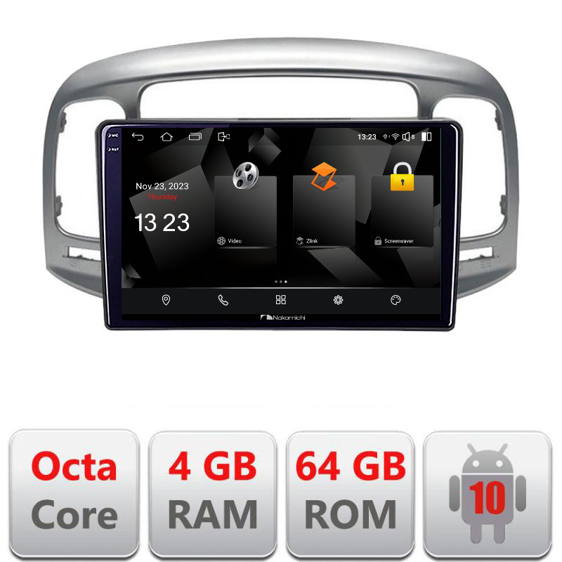 32355.jpg Navigatie dedicata Nakamichi Hyundai Accent 2006-2012 5510-ACCENT Android Octa Core 720p 4+64 DSP 360 camera carplay android auto - imagine 1