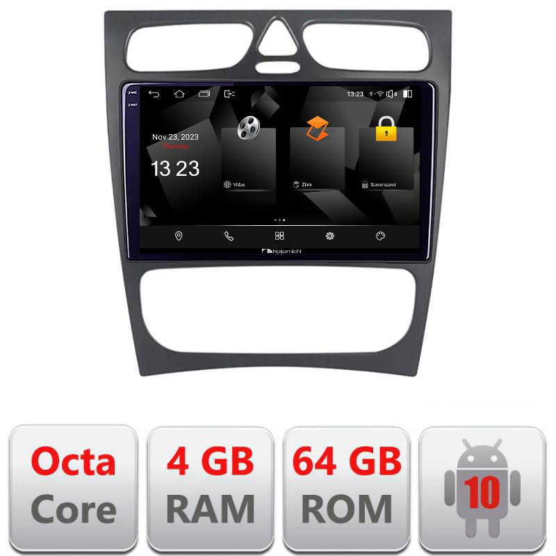 32411.jpg Navigatie dedicata Nakamichi Mercedes C W203 2000-2004 5510-clk Android Octa Core 720p 4+64 DSP 360 camera carplay android auto - imagine 1