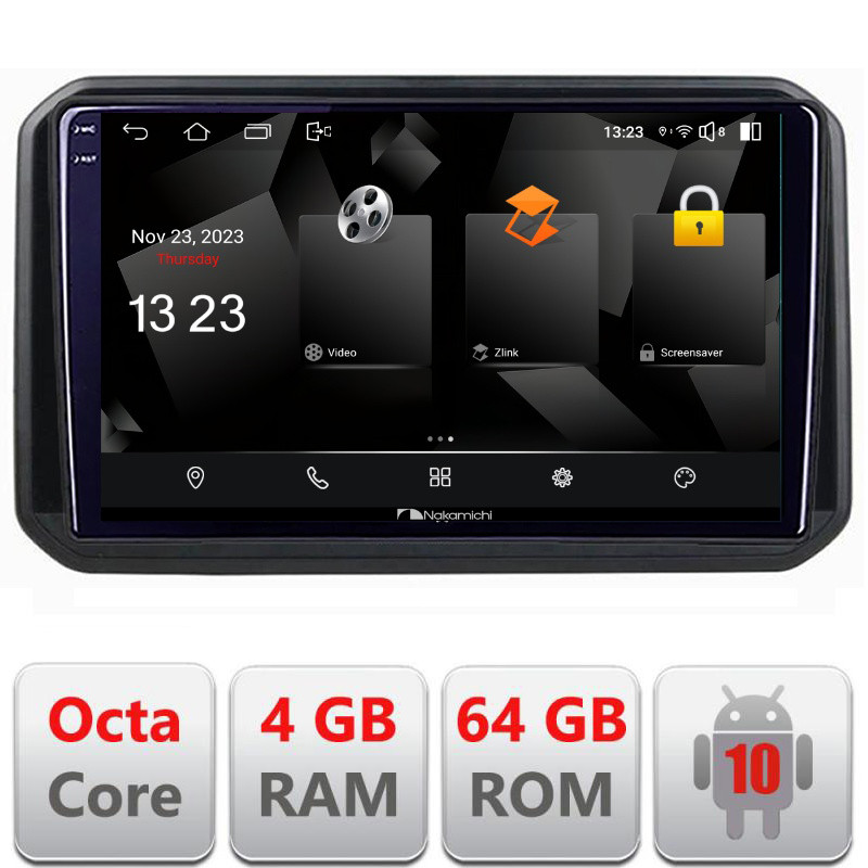 32515.jpg Navigatie dedicata Nakamichi Suzuki Ignis 2016- 5510-IGNIS16 Android Octa Core 720p 4+64 DSP 360 camera carplay android auto - imagine 1