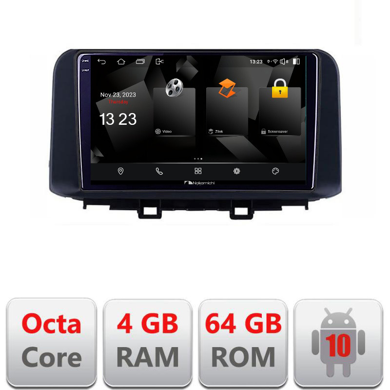 32737.jpg Navigatie dedicata Nakamichi Hyundai Kona 5510-1058 Android Octa Core 720p 4+64 DSP 360 camera carplay android auto - imagine 1