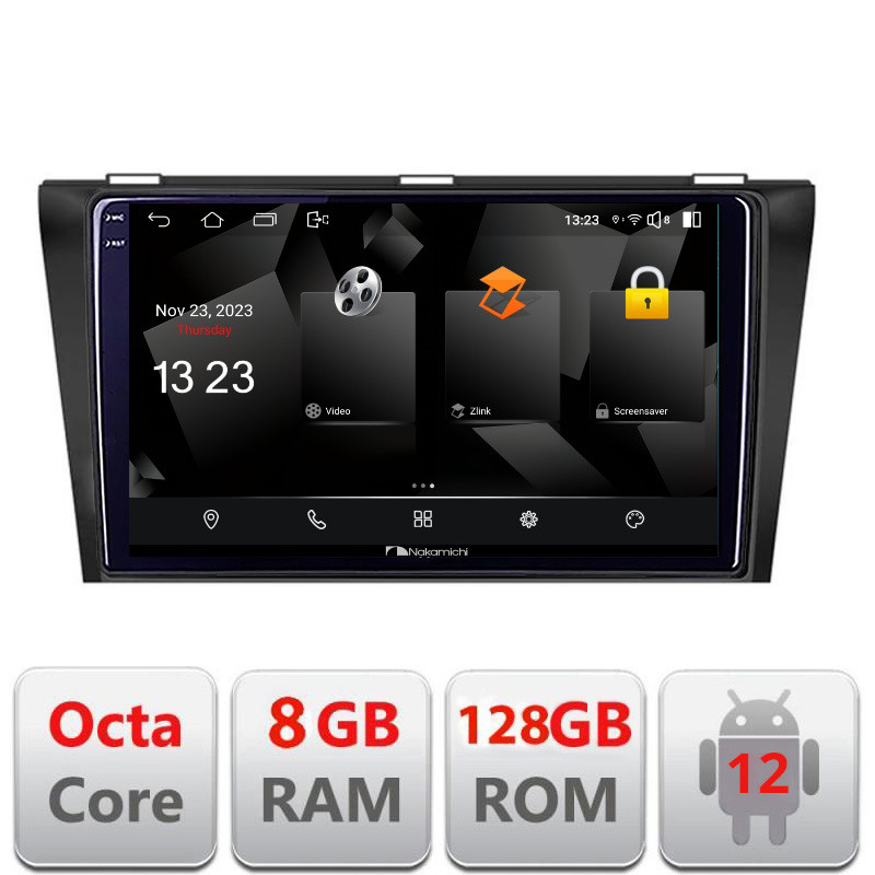 33009.jpg Navigatie dedicata Nakamichi Mazda 3 2004-2009 5960Pro-161 Android Octa Core Qualcomm 2K Qled 8+128 DTS DSP 360 4G Optical - imagine 1