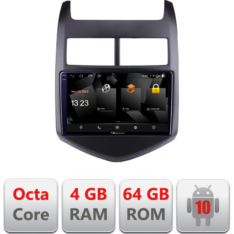 33723.jpg Navigatie dedicata Nakamichi Chevrolet Aveo 2010-2013 5510-AVEO10 Android Octa Core 720p 4+64 DSP 360 camera carplay android auto - imagine 1