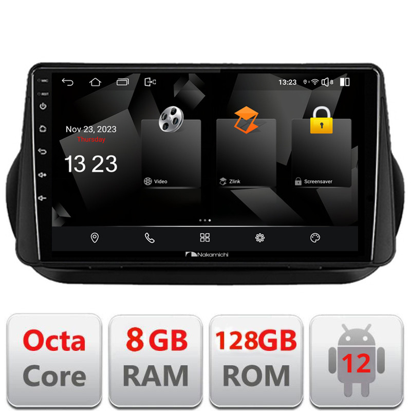 33737.jpg Navigatie dedicata Nakamichi Peugeot Bipper, Citroen Nemo, Fiat Qubo 2008-2017 Android radio gps internet quad core 8+128 carplay android auto - imagine 1
