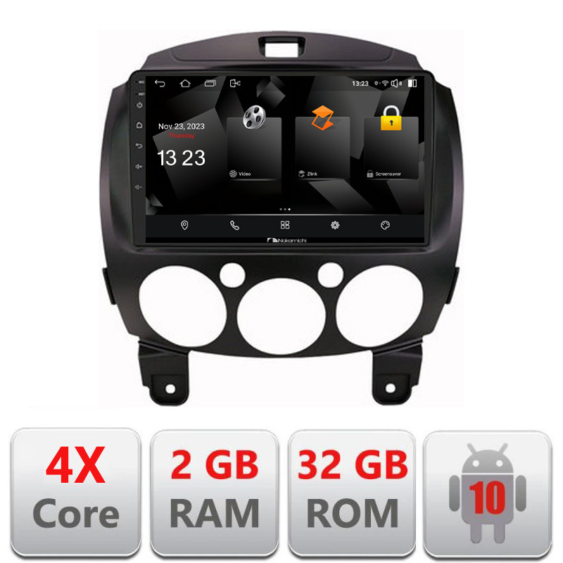33865.jpg Navigatie dedicata Nakamichi Mazda 2 2007-2013 Android radio gps internet quad core 2+32 carplay android auto - imagine 1