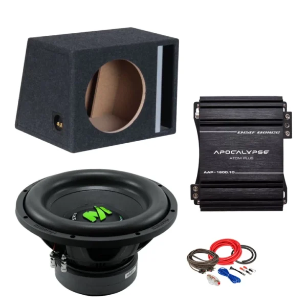 Pachet Subwoofer auto Deaf Bonce MF 12R D2 1200W RMS + Amplificator AAP 1600.1D + Incinta B1250s + kit de cabluri complet - imagine 1