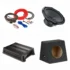 Pachet Subwoofer auto Hertz Cento CS 300W + Amplificator  Hertz D Power 1 + Kit de cabluri complet