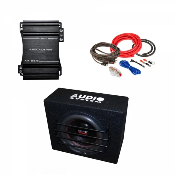 Pachet Subwoofer auto Audiosystem AS 12 500W + Amplificator Apocalypse AAP 550.1D + Kit de cabluri complet - imagine 1