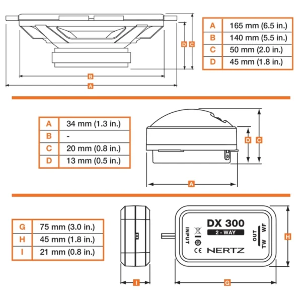 Difuzoare auto Hertz Dieci DSK 170.3, set sistem 2 cai, 165mm, 80W RMS, 4, 2 difuzoare - imagine 3