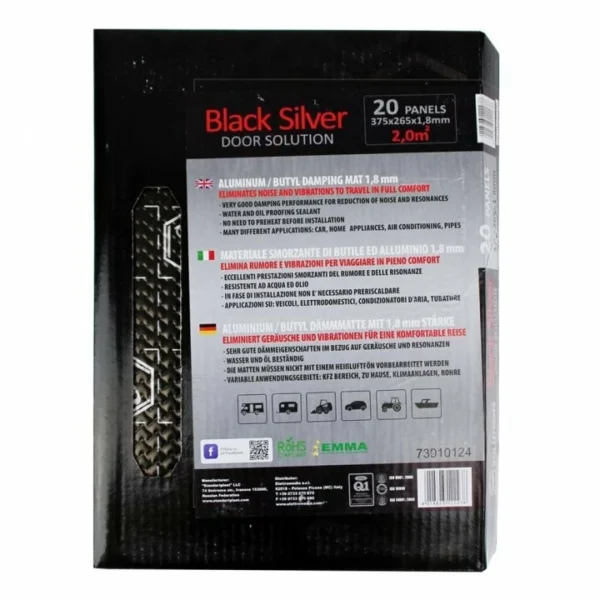 Insonorizant auto Premium STP Black Silver Door Pack, 1,8mm, 2,0m2, Bulk Pack - imagine 1