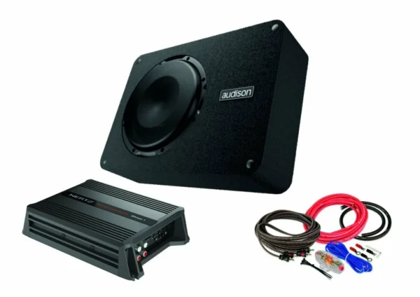 Pachet Subwoofer Audison APBX 8R + Amplificator Hertz D POWER 1 + Kit de cabluri complet - imagine 1