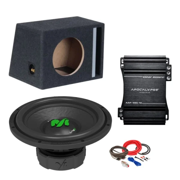 Pachet Subwoofer auto Deaf Bonce ML 10R D2 500W RMS + Amplificator AAP 550.1D + Incinta B1035S + kit de cabluri complet - imagine 1